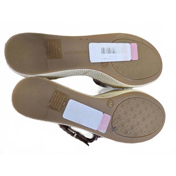 Antonio Melani Women's Brown Braided Strap Wedge Sandals Size 8M - Picture 3 of 5